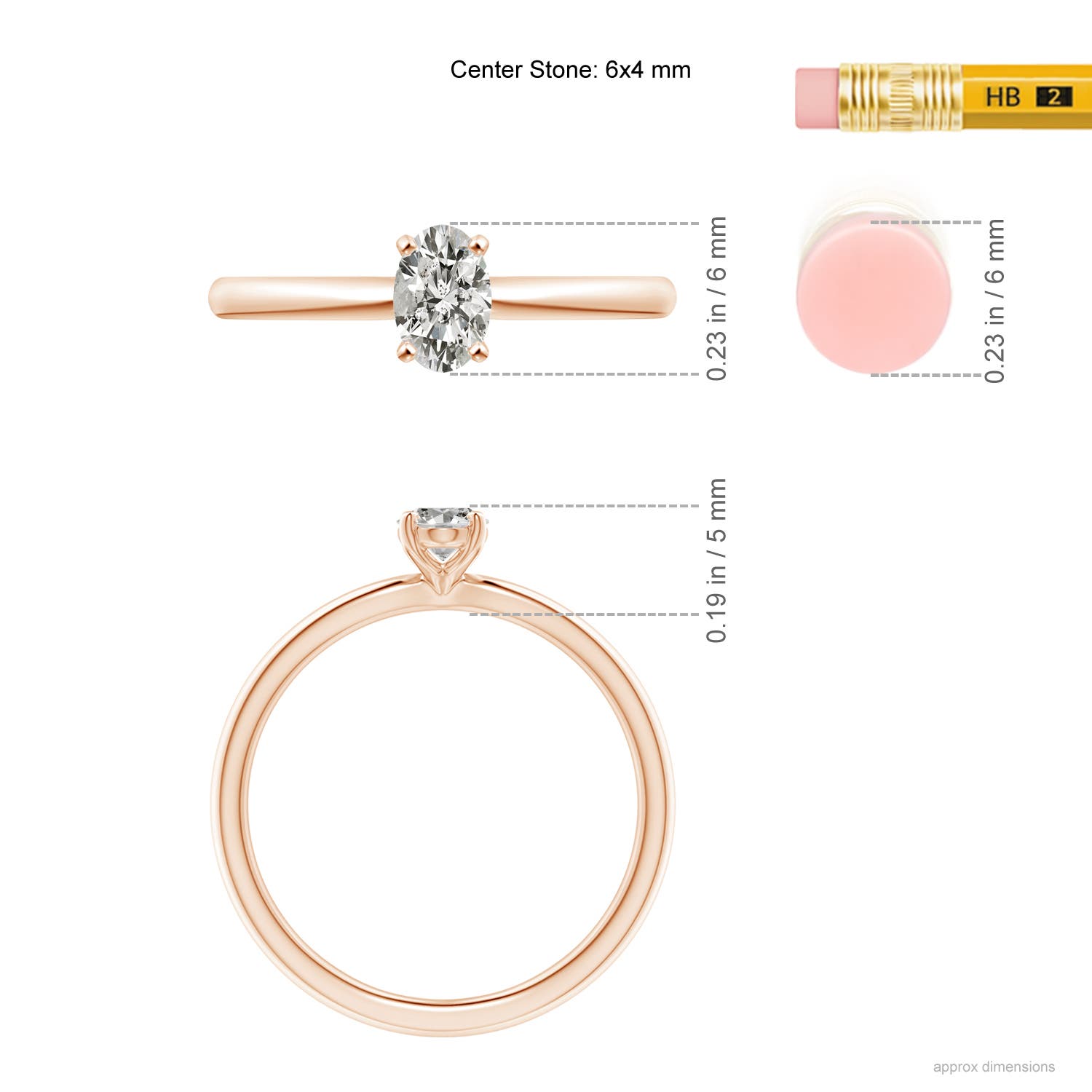 K, I3 / 0.43 CT / 14 KT Rose Gold