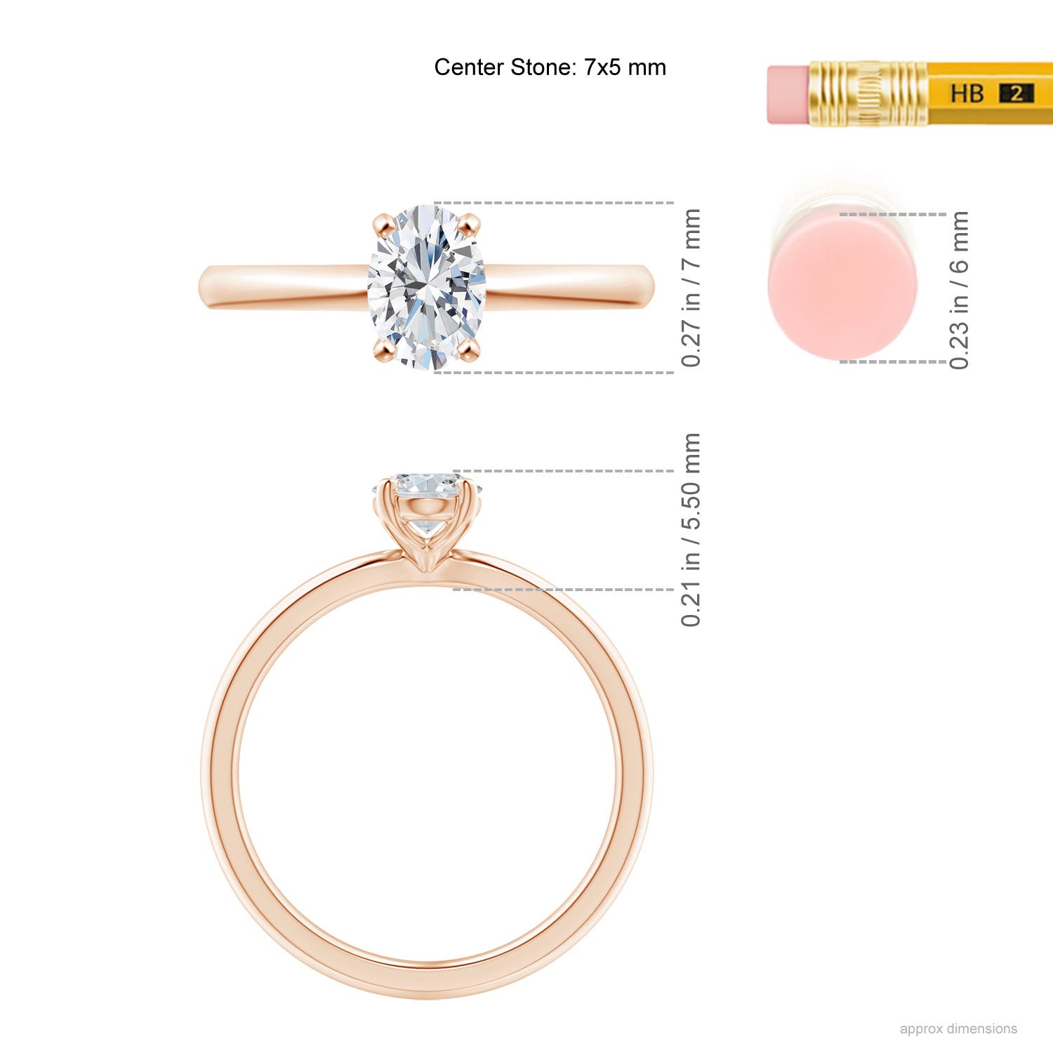 G, VS2 / 0.76 CT / 14 KT Rose Gold