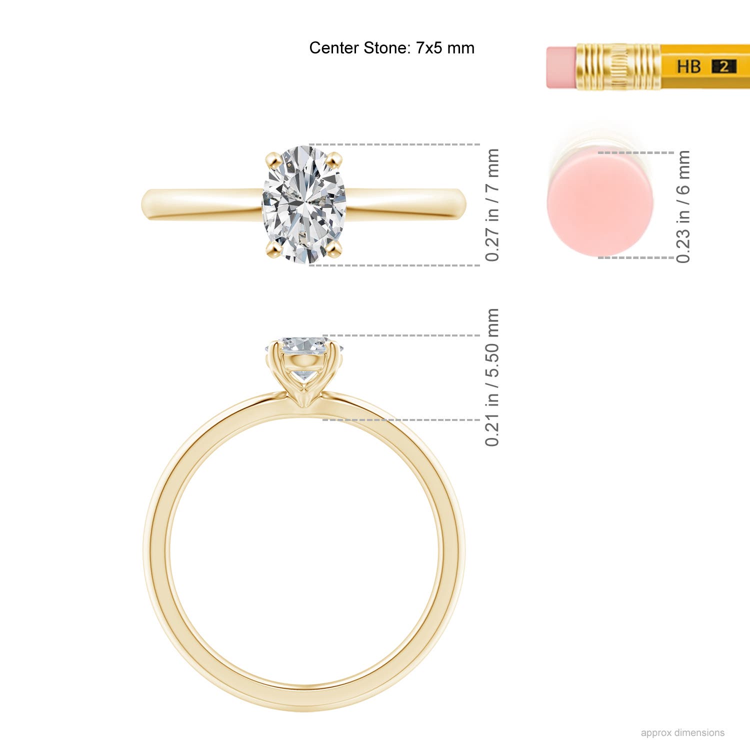 H, SI2 / 0.76 CT / 14 KT Yellow Gold