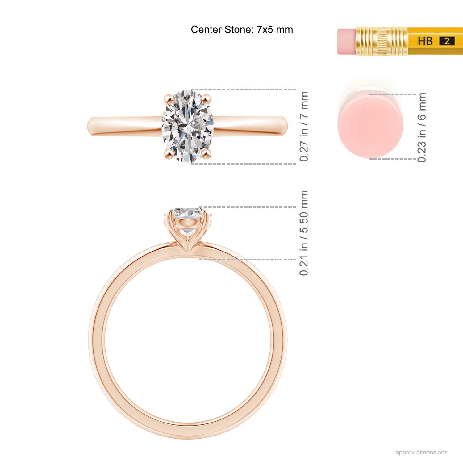 I-J, I1-I2 / 0.76 CT / 14 KT Rose Gold