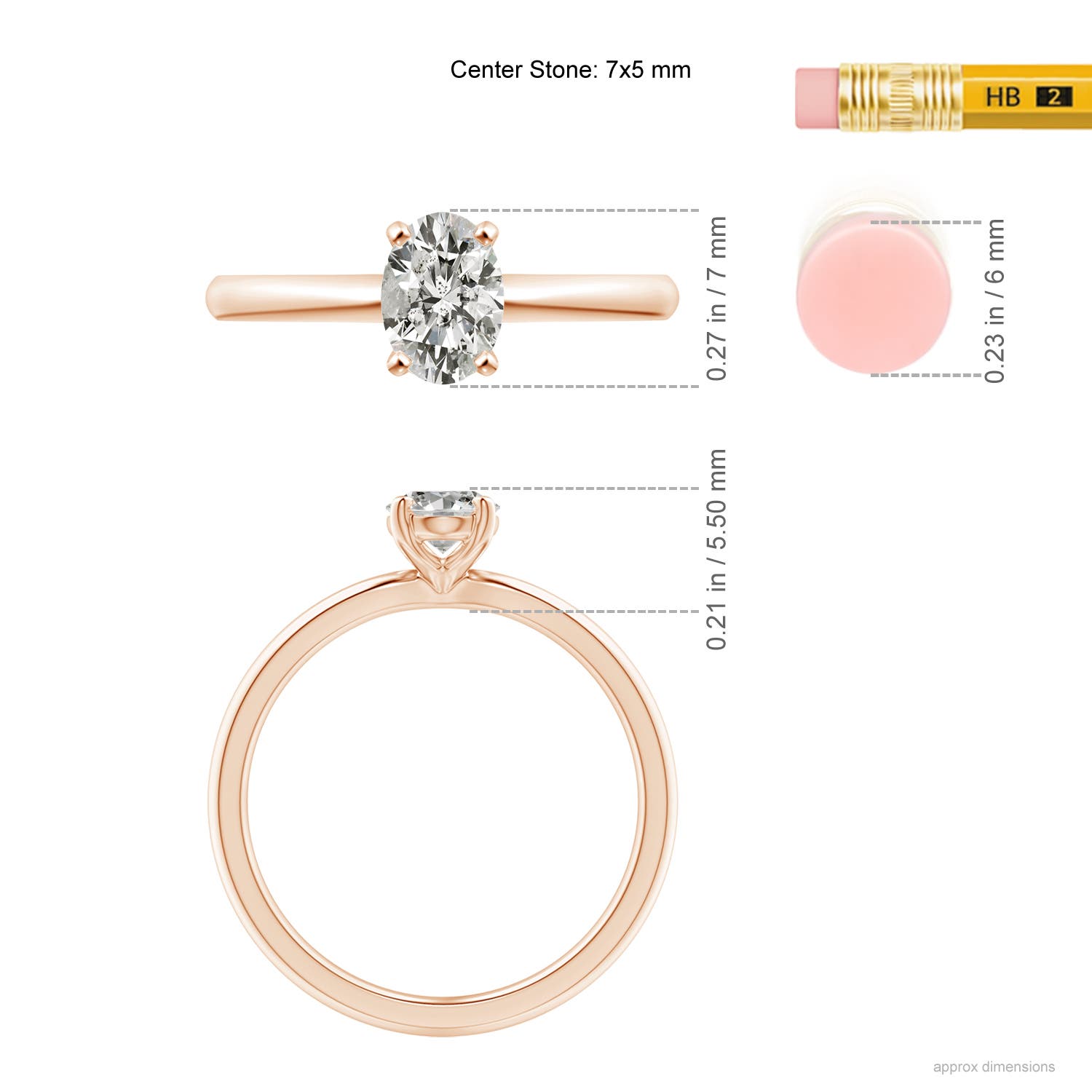 K, I3 / 0.76 CT / 14 KT Rose Gold