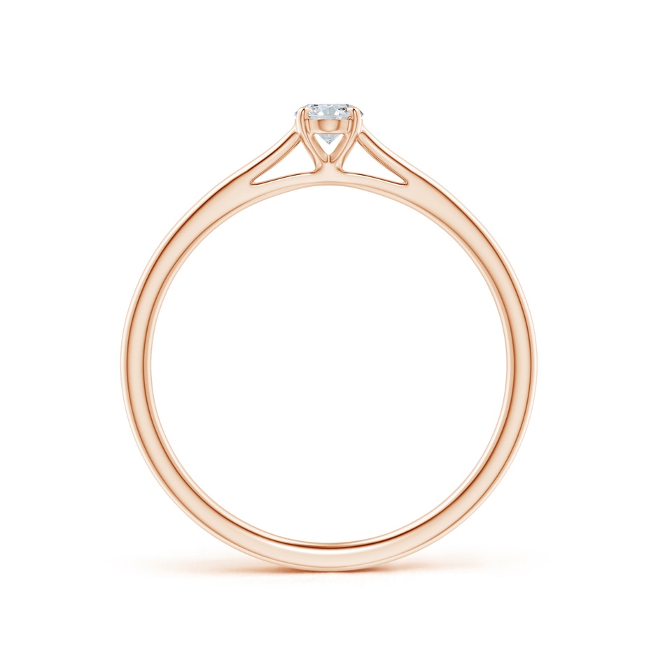 5x3mm GVS2 Solitaire Oval Diamond Cathedral Engagement Ring in Rose Gold side-1