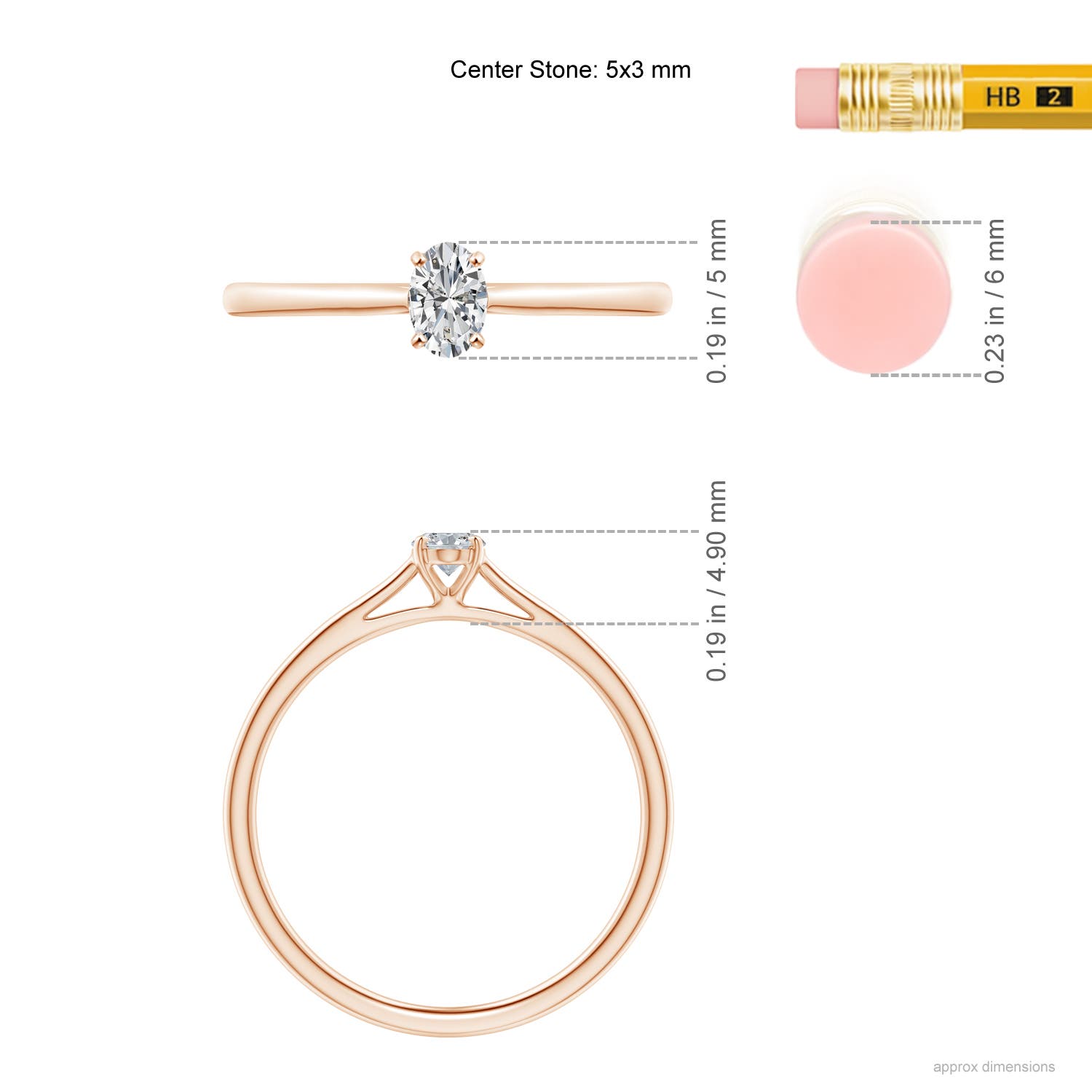 H, SI2 / 0.21 CT / 14 KT Rose Gold