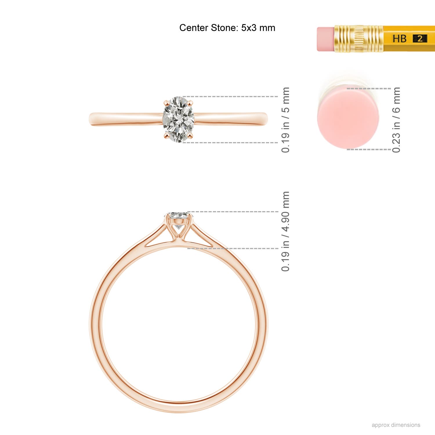 K, I3 / 0.21 CT / 14 KT Rose Gold