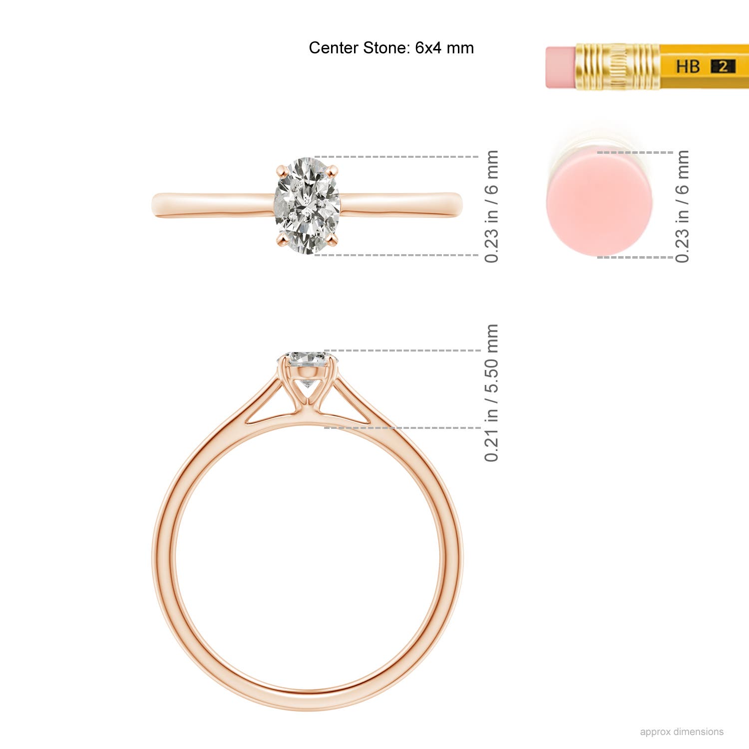 K, I3 / 0.43 CT / 14 KT Rose Gold