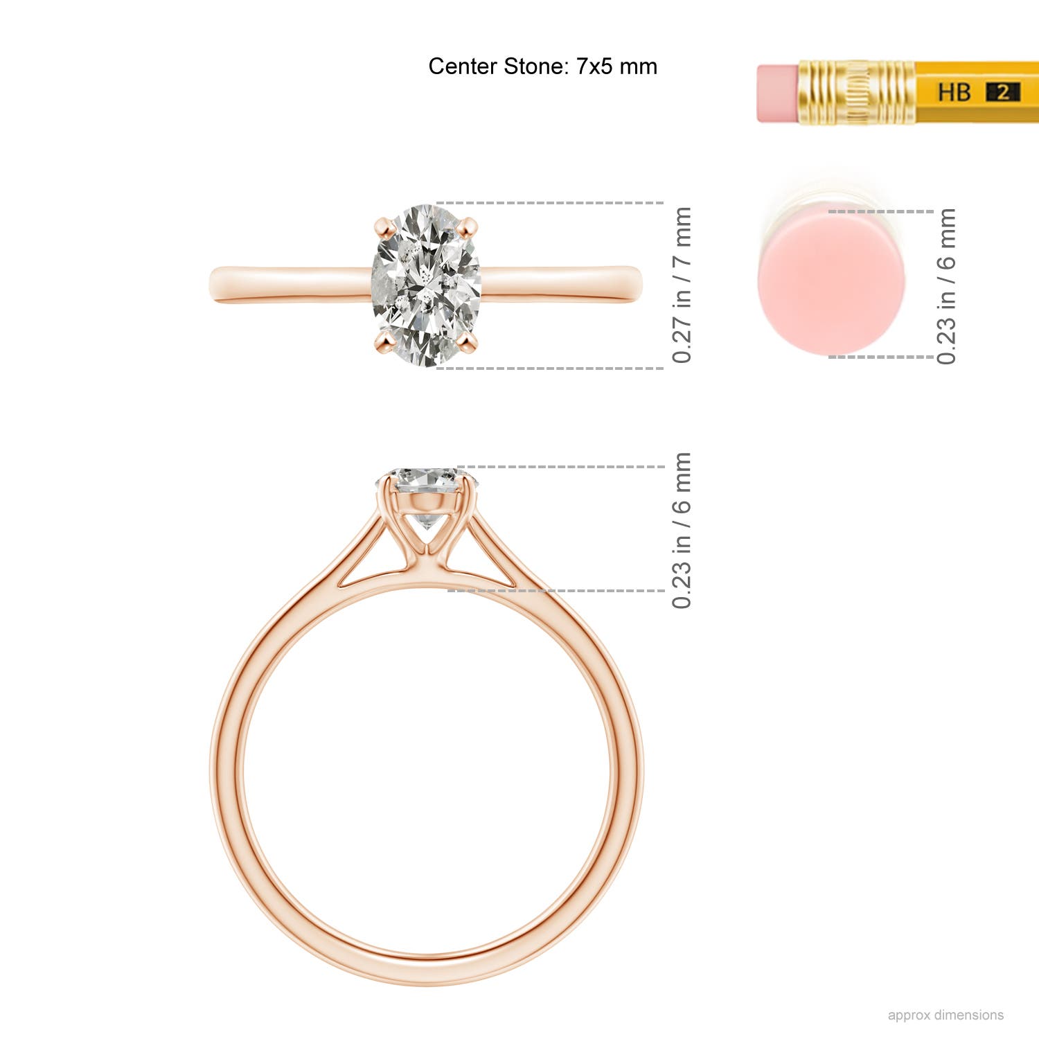 K, I3 / 0.76 CT / 14 KT Rose Gold