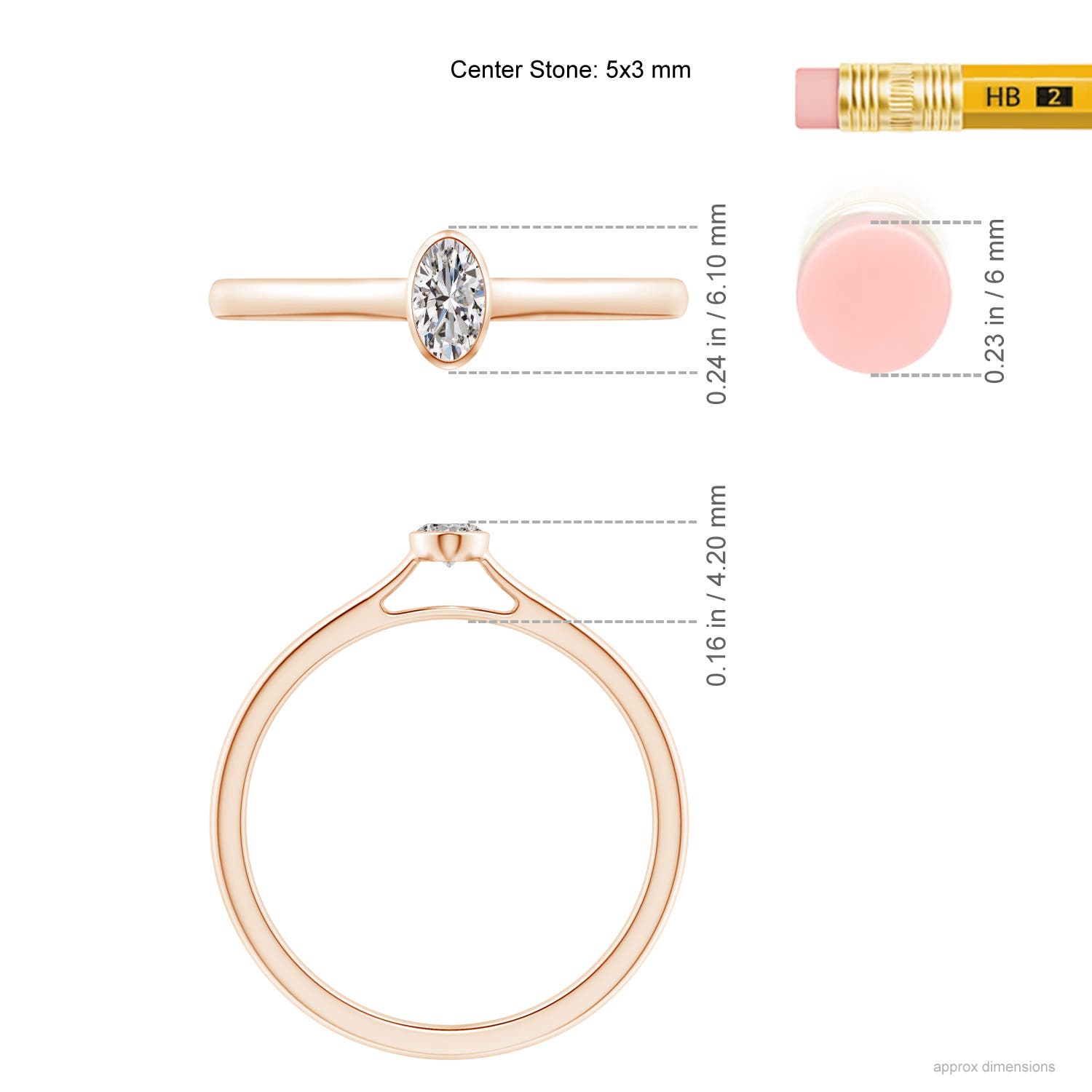 I-J, I1-I2 / 0.21 CT / 14 KT Rose Gold