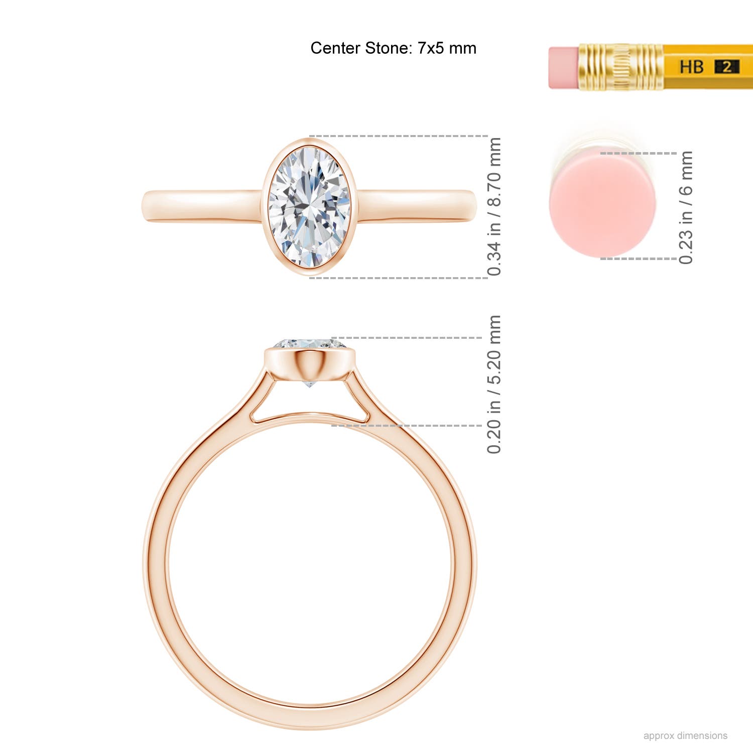 G, VS2 / 0.76 CT / 14 KT Rose Gold