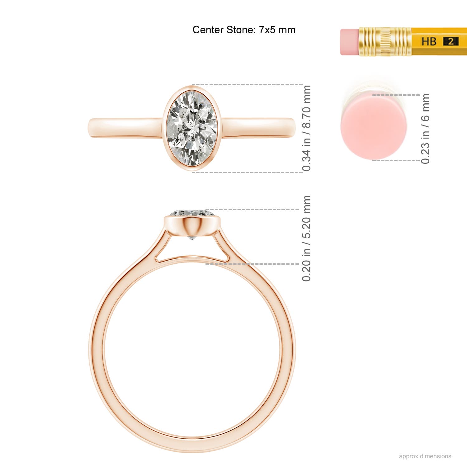 K, I3 / 0.76 CT / 14 KT Rose Gold