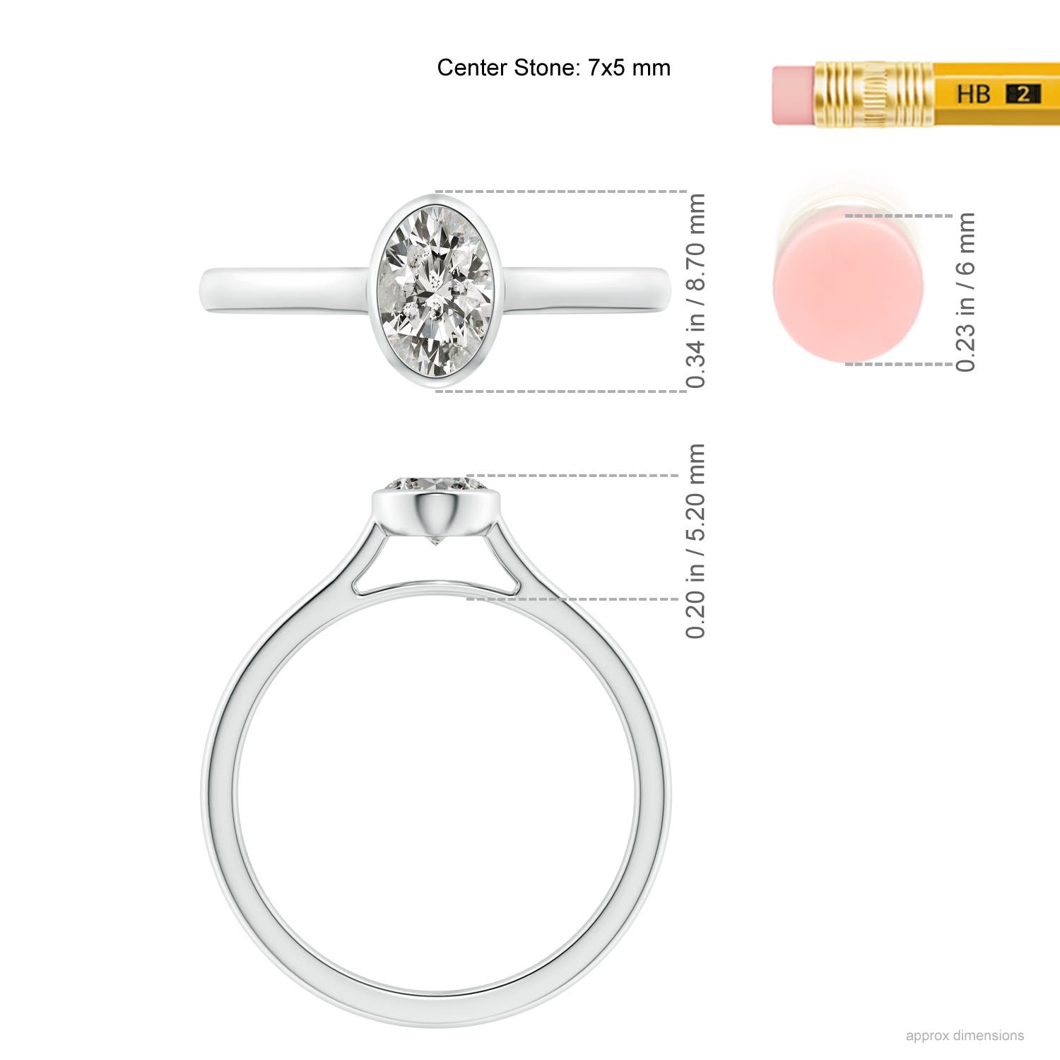 K, I3 / 0.76 CT / 14 KT White Gold