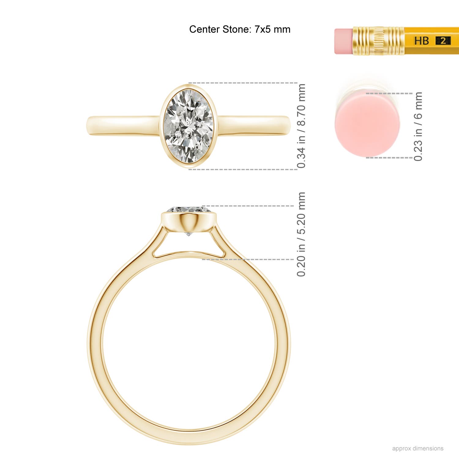 K, I3 / 0.76 CT / 14 KT Yellow Gold