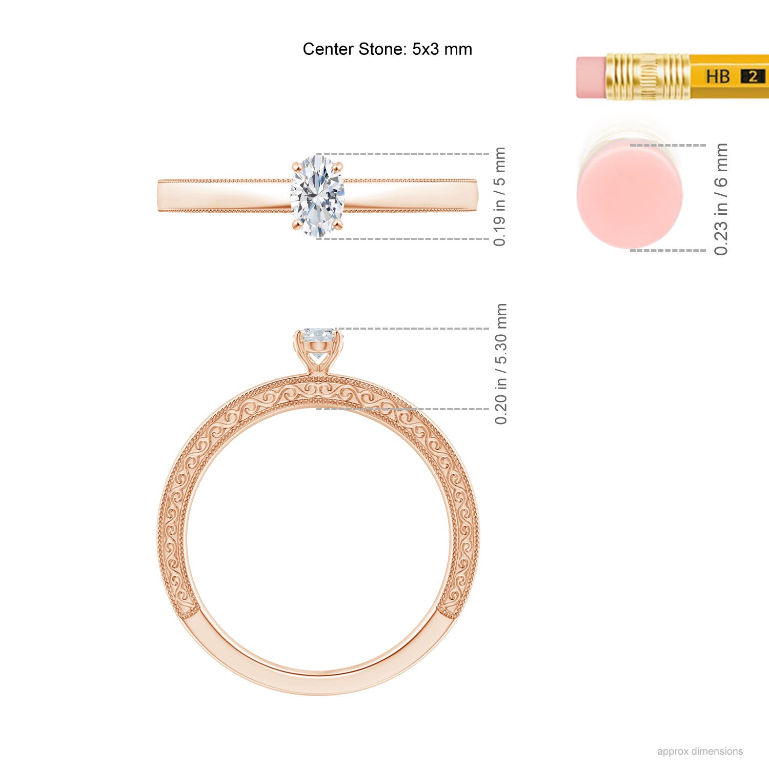 G, VS2 / 0.21 CT / 14 KT Rose Gold