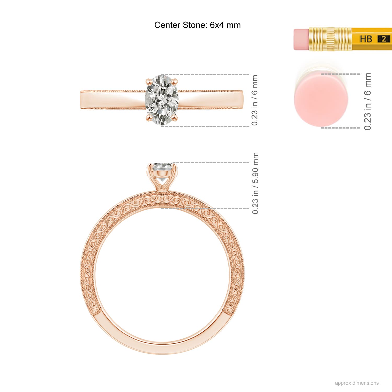 K, I3 / 0.43 CT / 14 KT Rose Gold