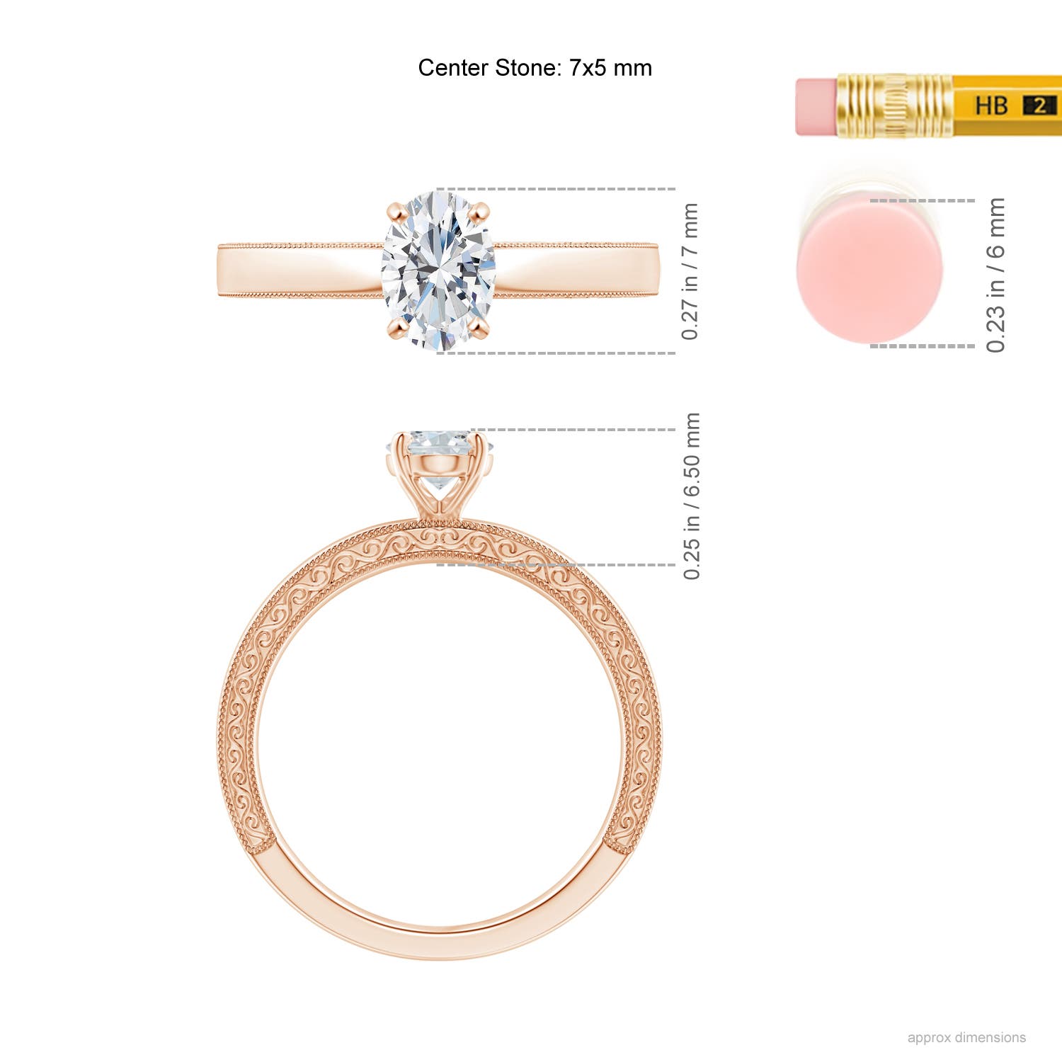 G, VS2 / 0.76 CT / 14 KT Rose Gold