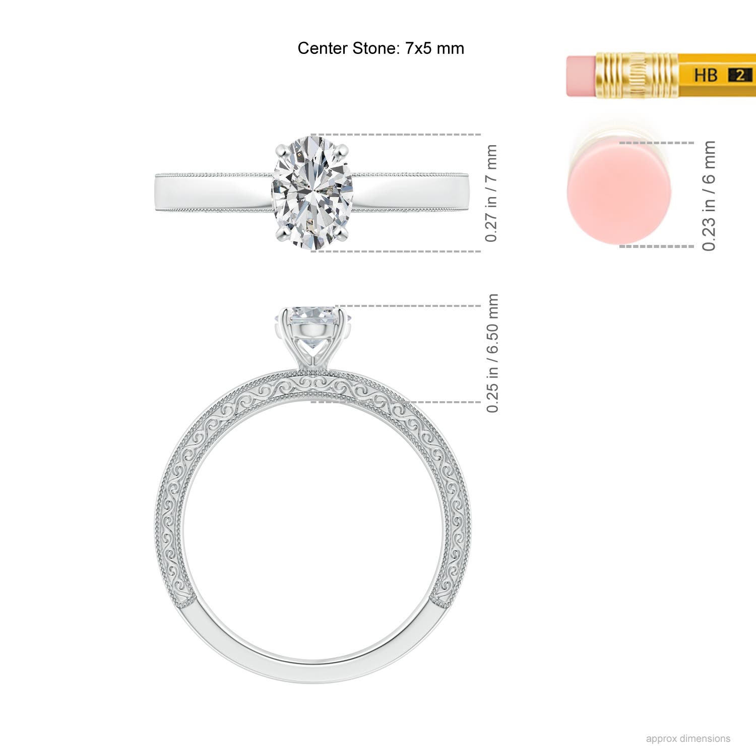 H, SI2 / 0.76 CT / 14 KT White Gold