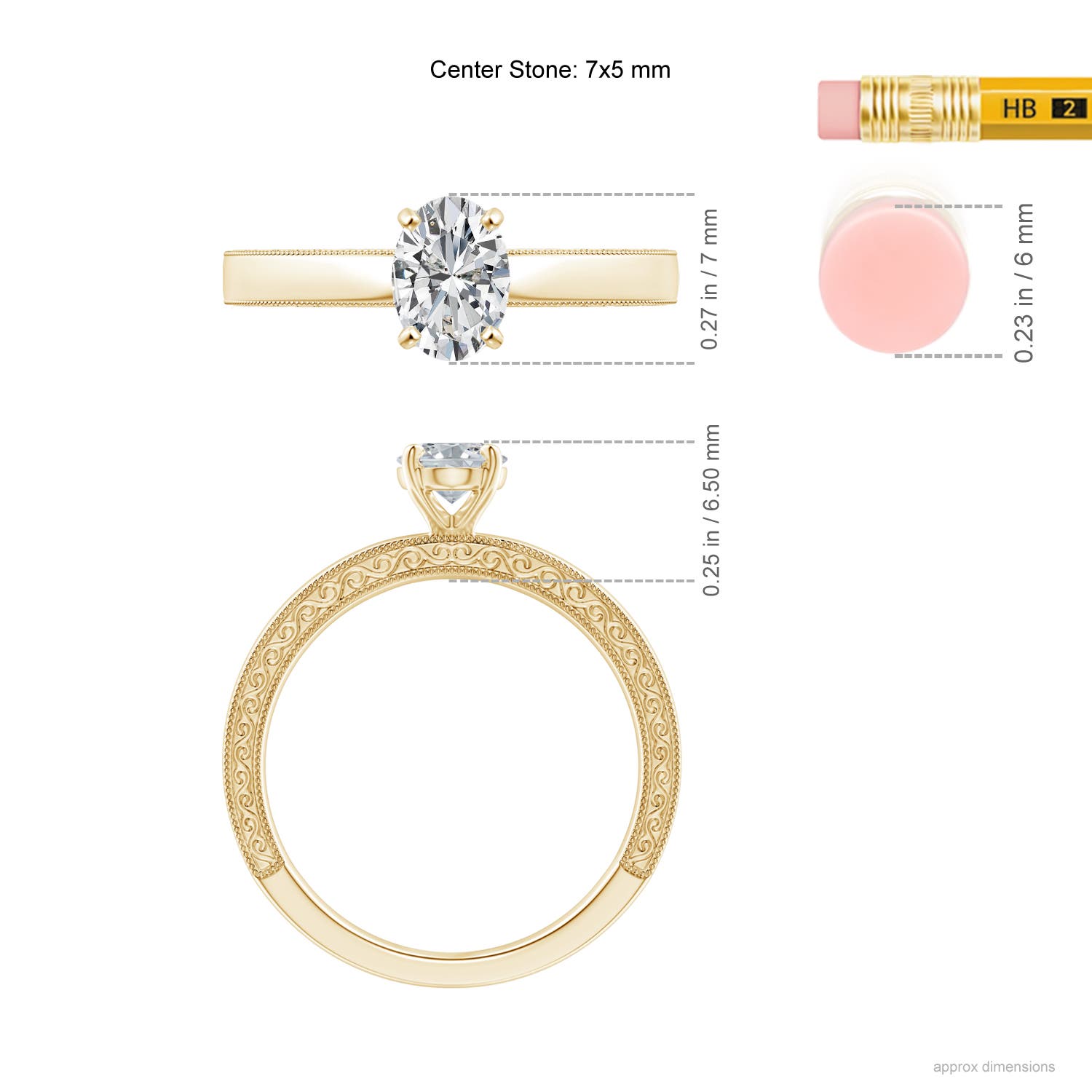 H, SI2 / 0.76 CT / 14 KT Yellow Gold