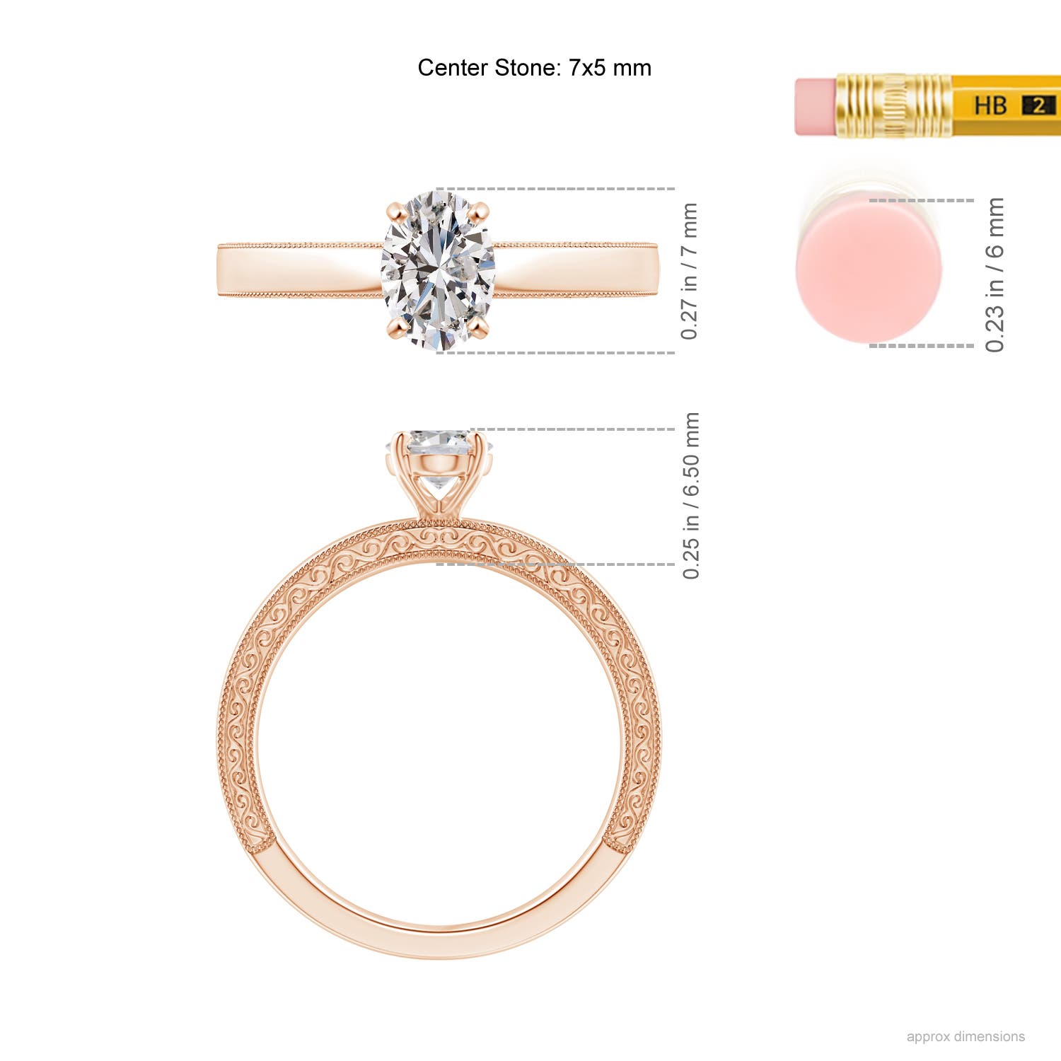 I-J, I1-I2 / 0.76 CT / 14 KT Rose Gold