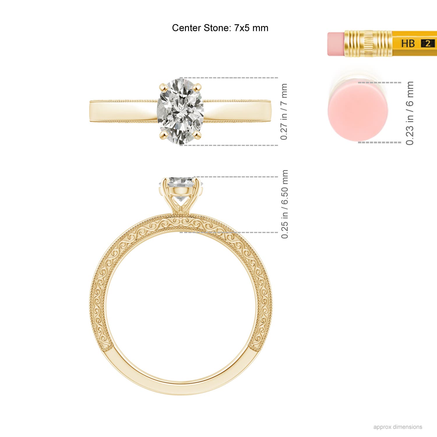 K, I3 / 0.76 CT / 14 KT Yellow Gold