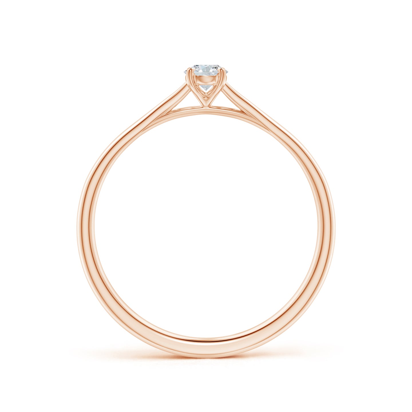 Oval Natural Diamond Solitaire Split Shank Engagement Ring