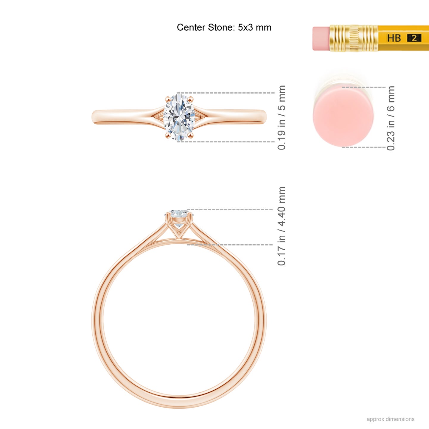 Oval Natural Diamond Solitaire Split Shank Engagement Ring