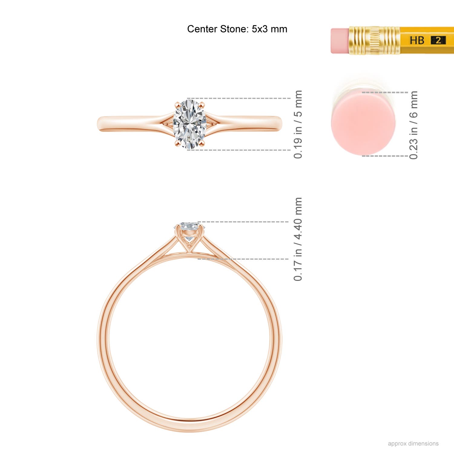 H, SI2 / 0.21 CT / 14 KT Rose Gold