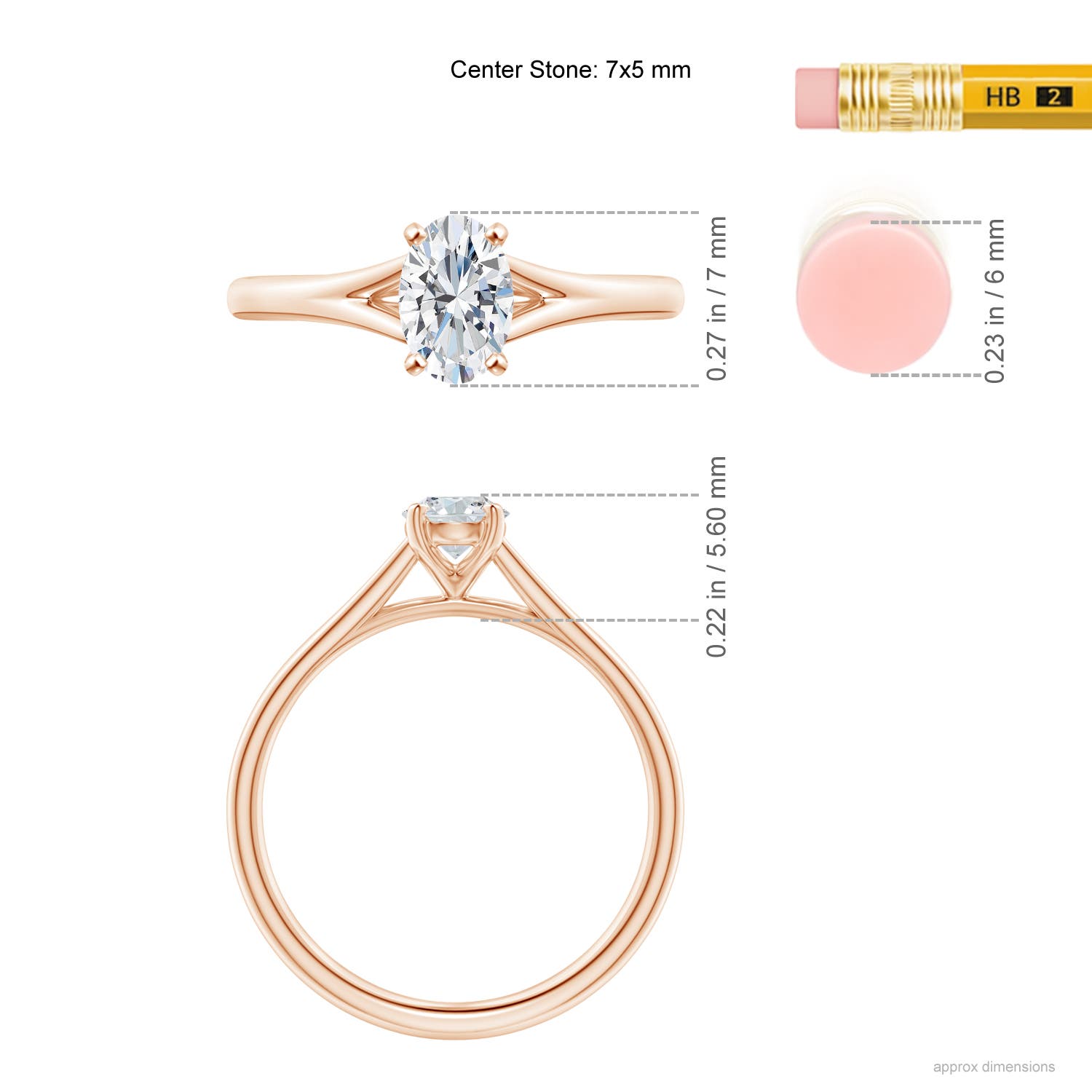 G, VS2 / 0.76 CT / 14 KT Rose Gold