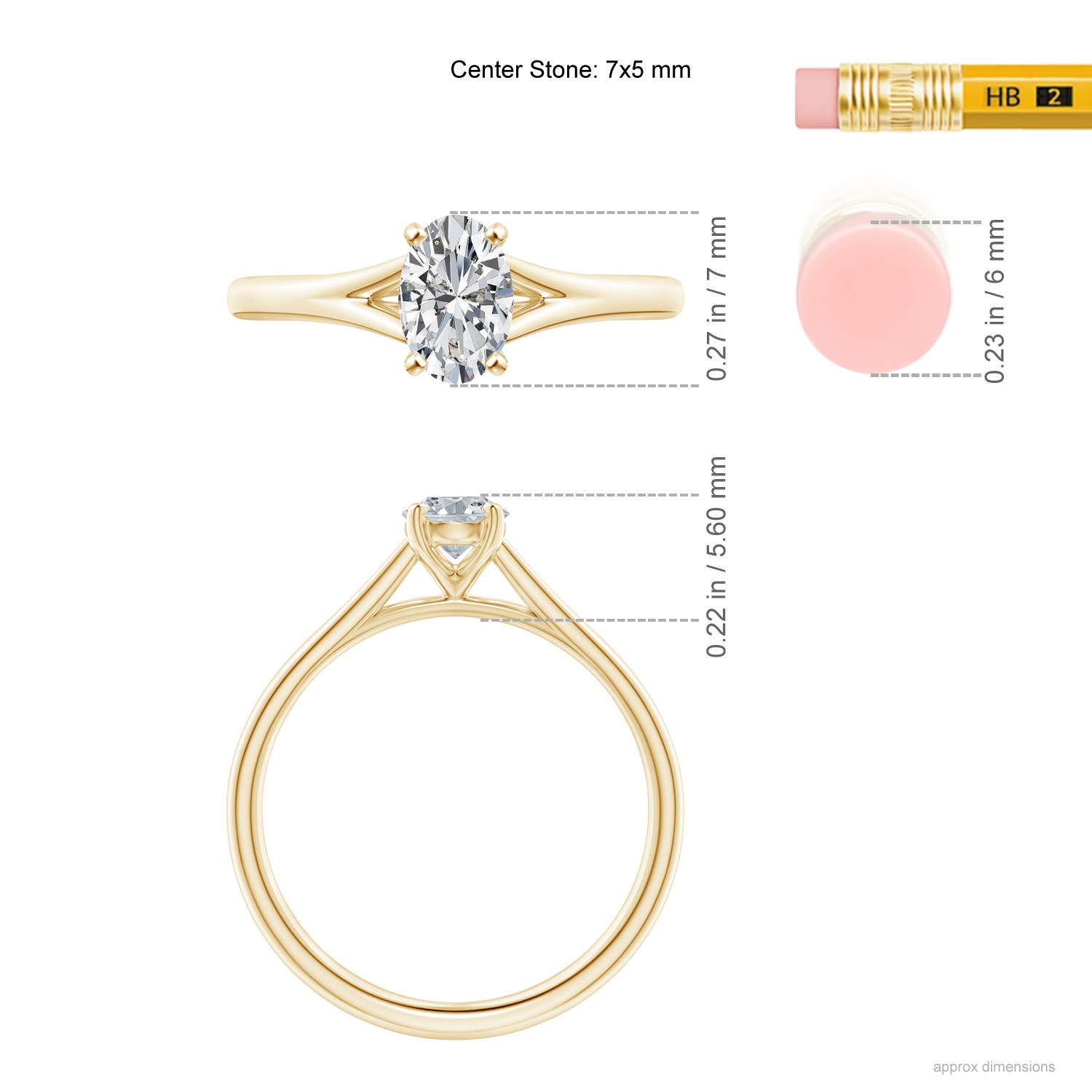 H, SI2 / 0.76 CT / 14 KT Yellow Gold