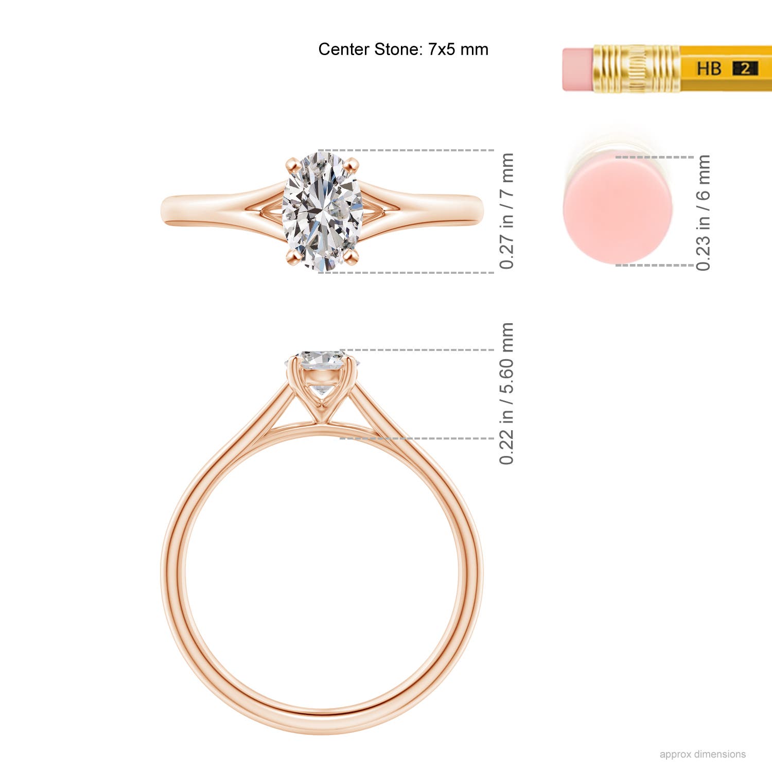 I-J, I1-I2 / 0.76 CT / 14 KT Rose Gold