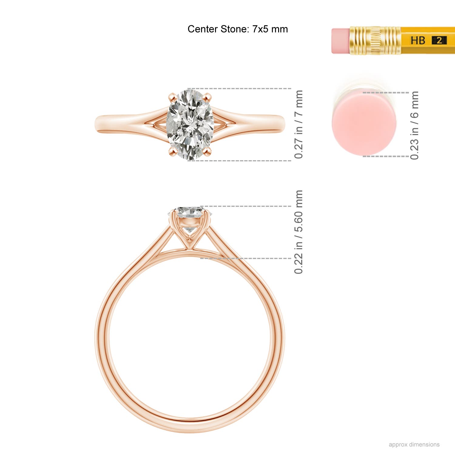 K, I3 / 0.76 CT / 14 KT Rose Gold