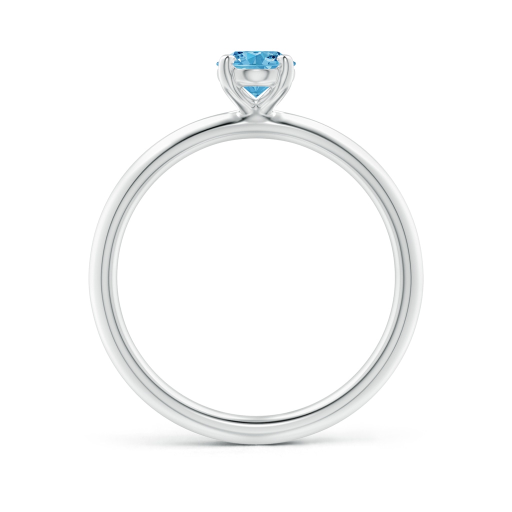 7x5mm AAAA Oval Fancy Intense Blue Diamond Solitaire Knife-Edge Shank Engagement Ring in P950 Platinum - side 199