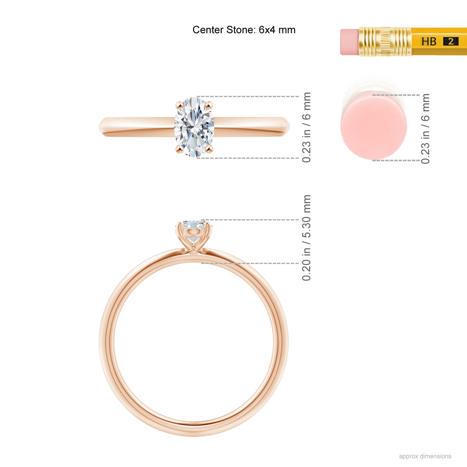 G, VS2 / 0.43 CT / 14 KT Rose Gold