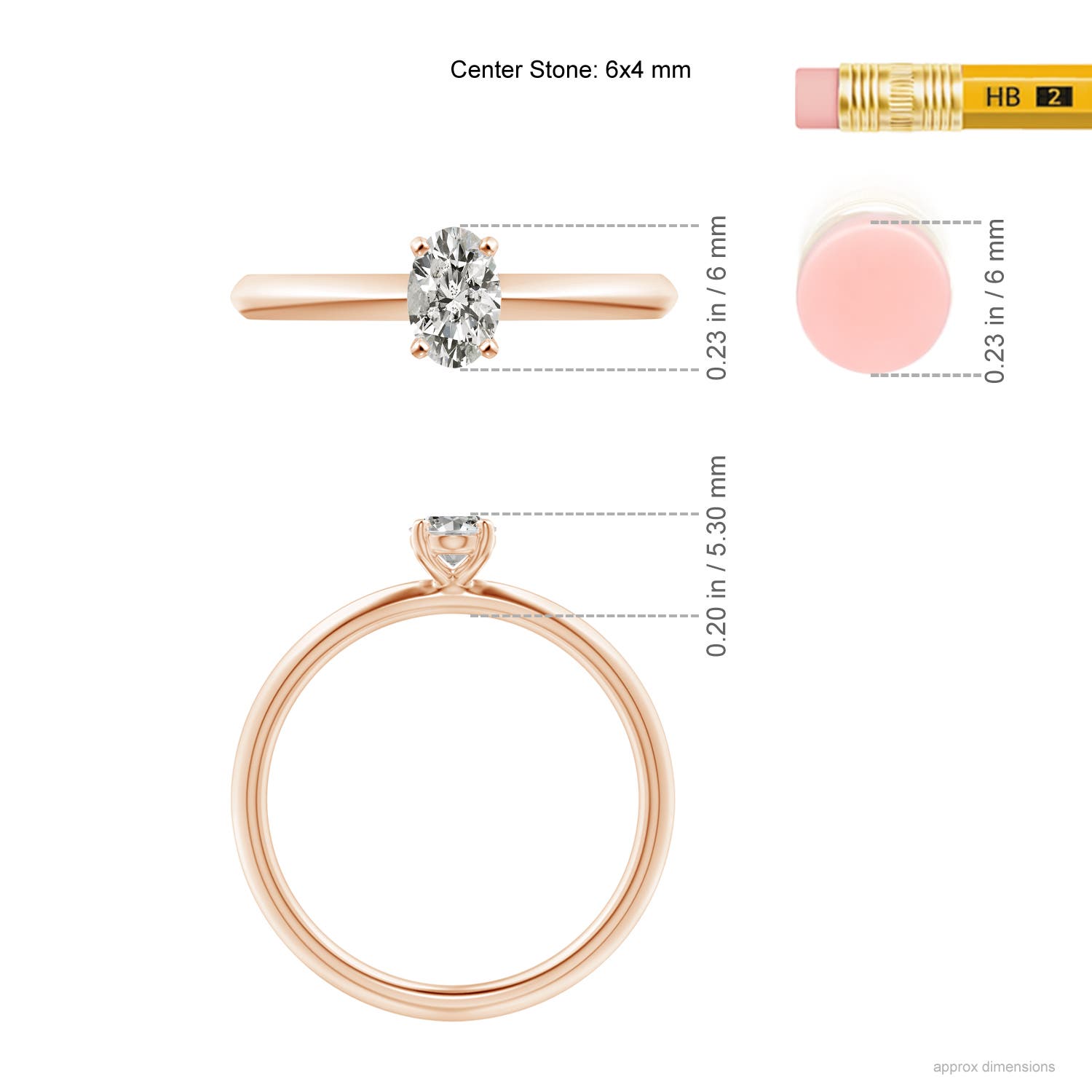 K, I3 / 0.43 CT / 14 KT Rose Gold