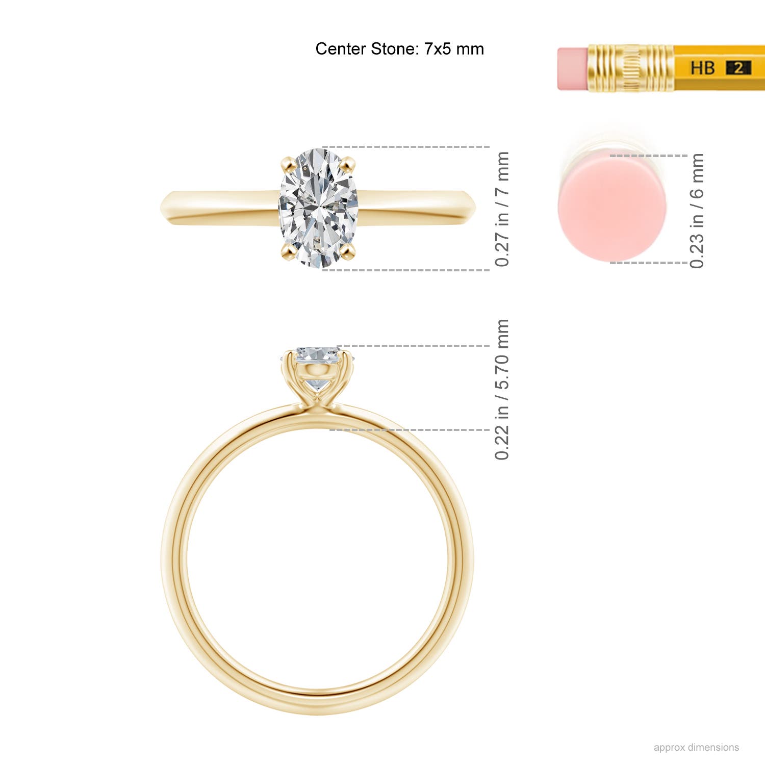 H, SI2 / 0.76 CT / 14 KT Yellow Gold