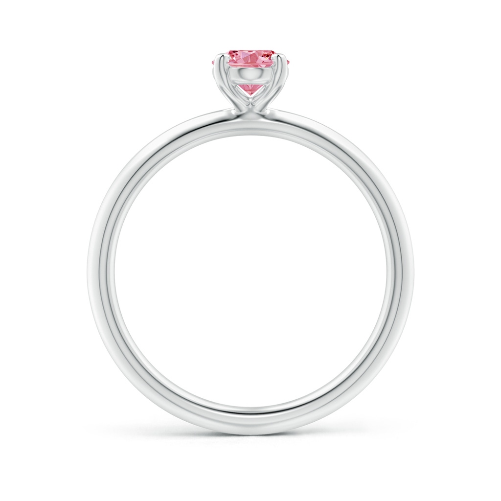 7x5mm AAAA Oval Fancy Intense Pink Diamond Solitaire Knife-Edge Shank Engagement Ring in P950 Platinum - side 199