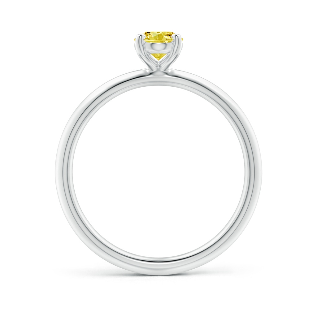 7x5mm AAAA Oval Fancy Intense Yellow Diamond Solitaire Knife-Edge Shank Engagement Ring in P950 Platinum - side 199