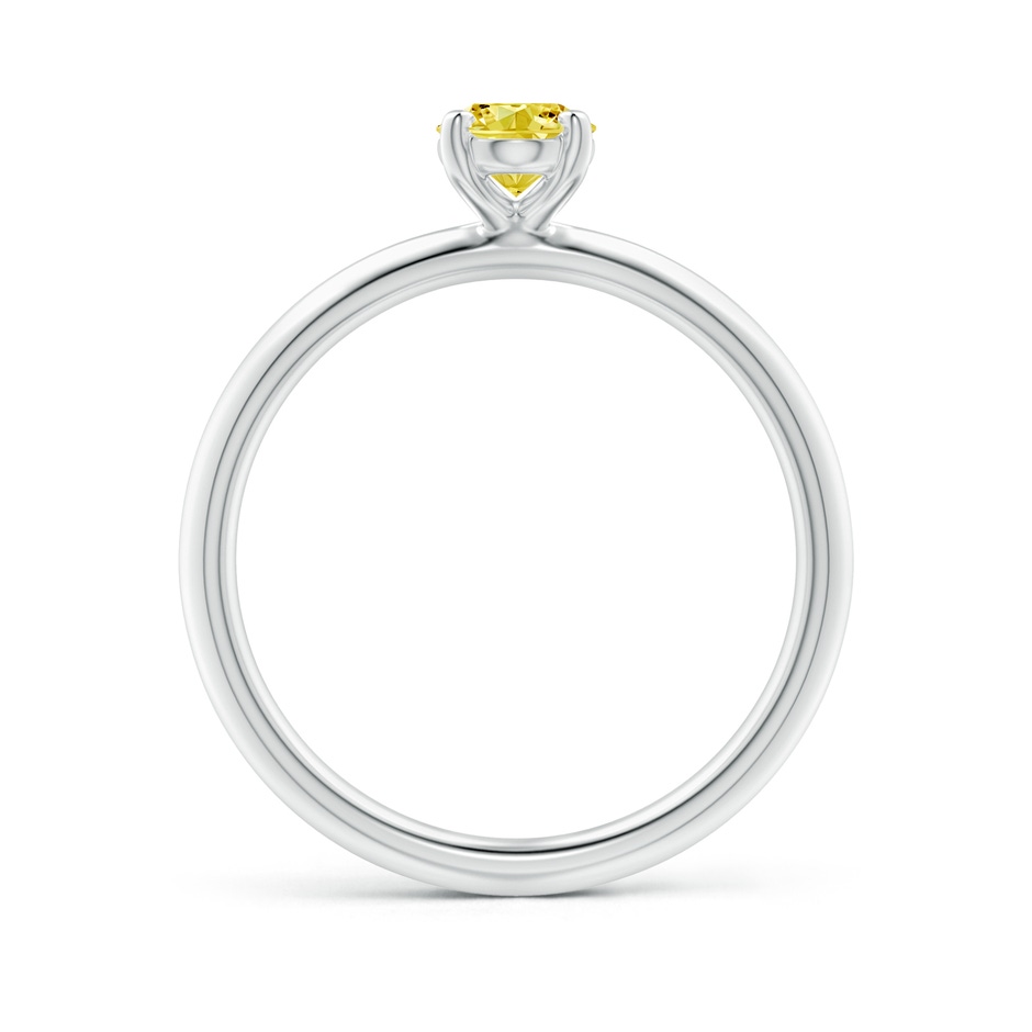 7x5mm AAAA Oval Fancy Intense Yellow Diamond Solitaire Knife-Edge Shank Engagement Ring in P950 Platinum side 199