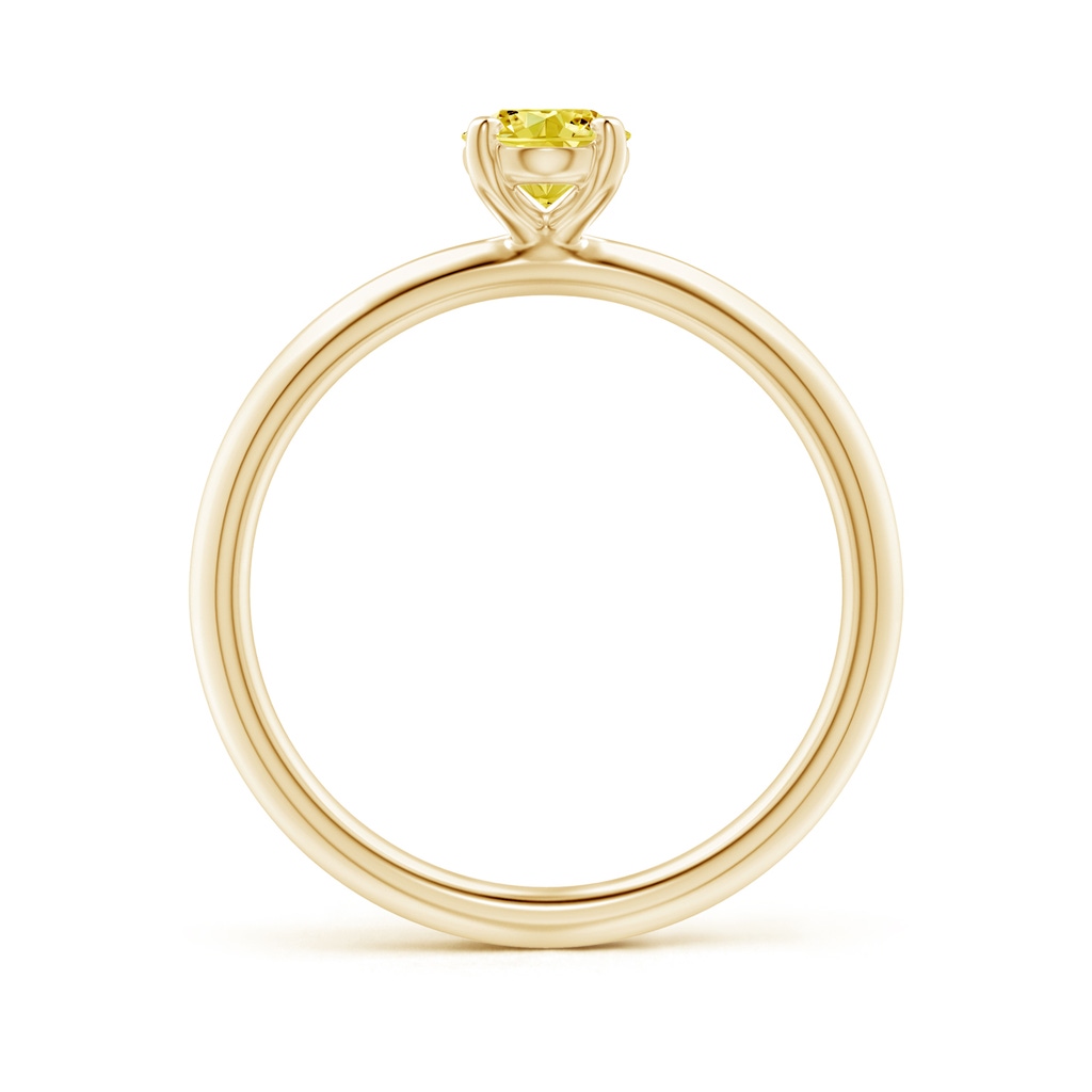 7x5mm AAAA Oval Fancy Intense Yellow Diamond Solitaire Knife-Edge Shank Engagement Ring in Yellow Gold - side 199