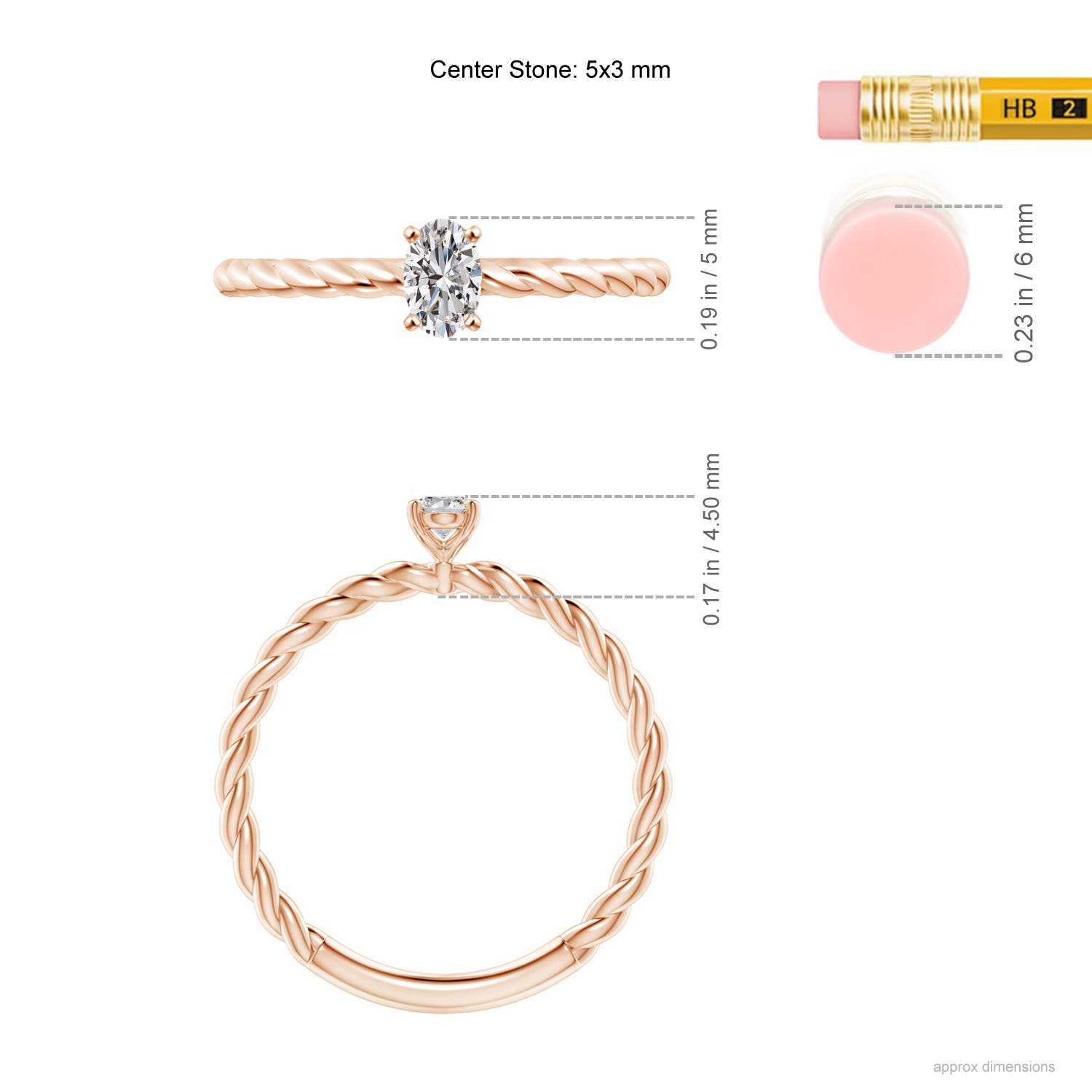 I-J, I1-I2 / 0.21 CT / 14 KT Rose Gold