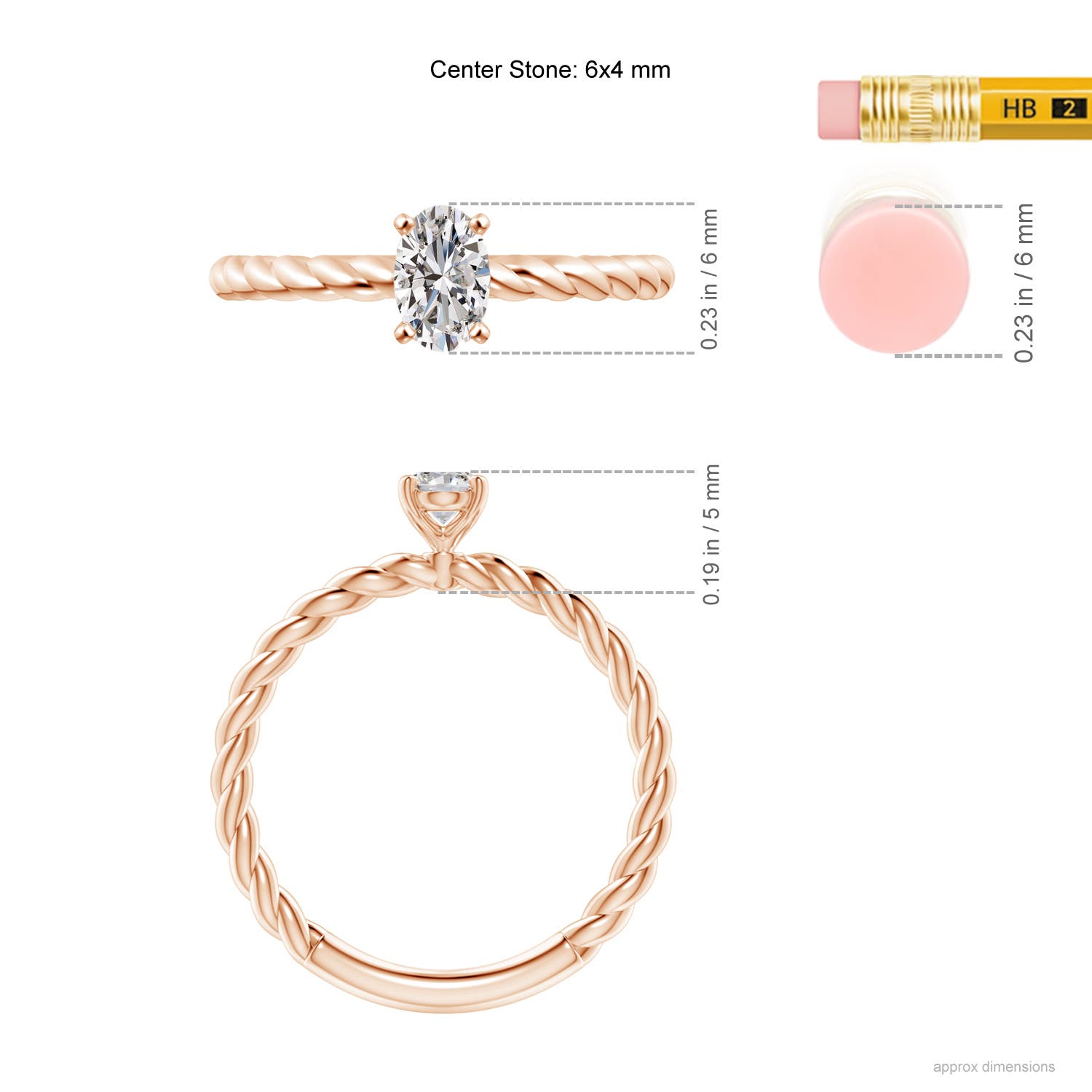 I-J, I1-I2 / 0.43 CT / 14 KT Rose Gold