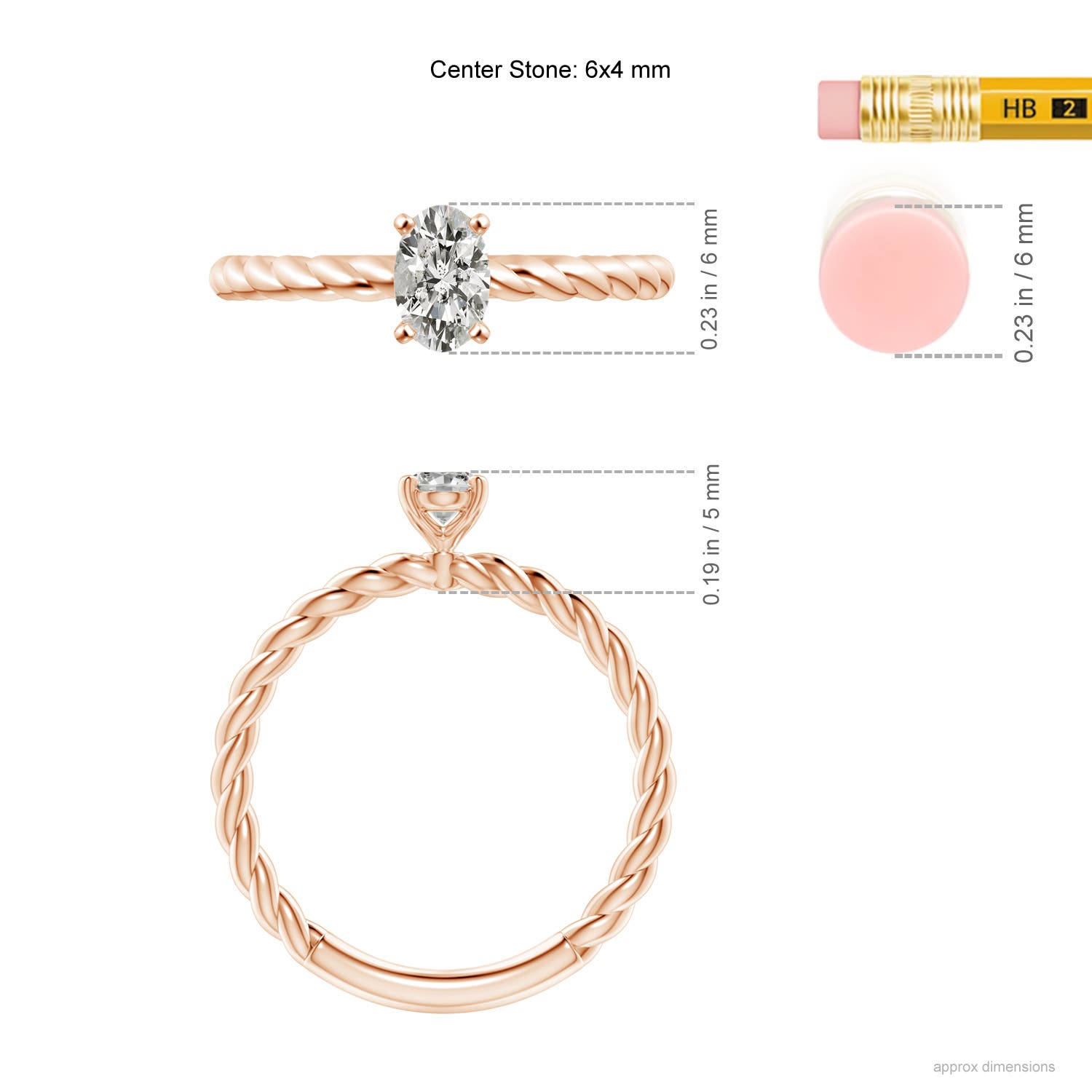 K, I3 / 0.43 CT / 14 KT Rose Gold