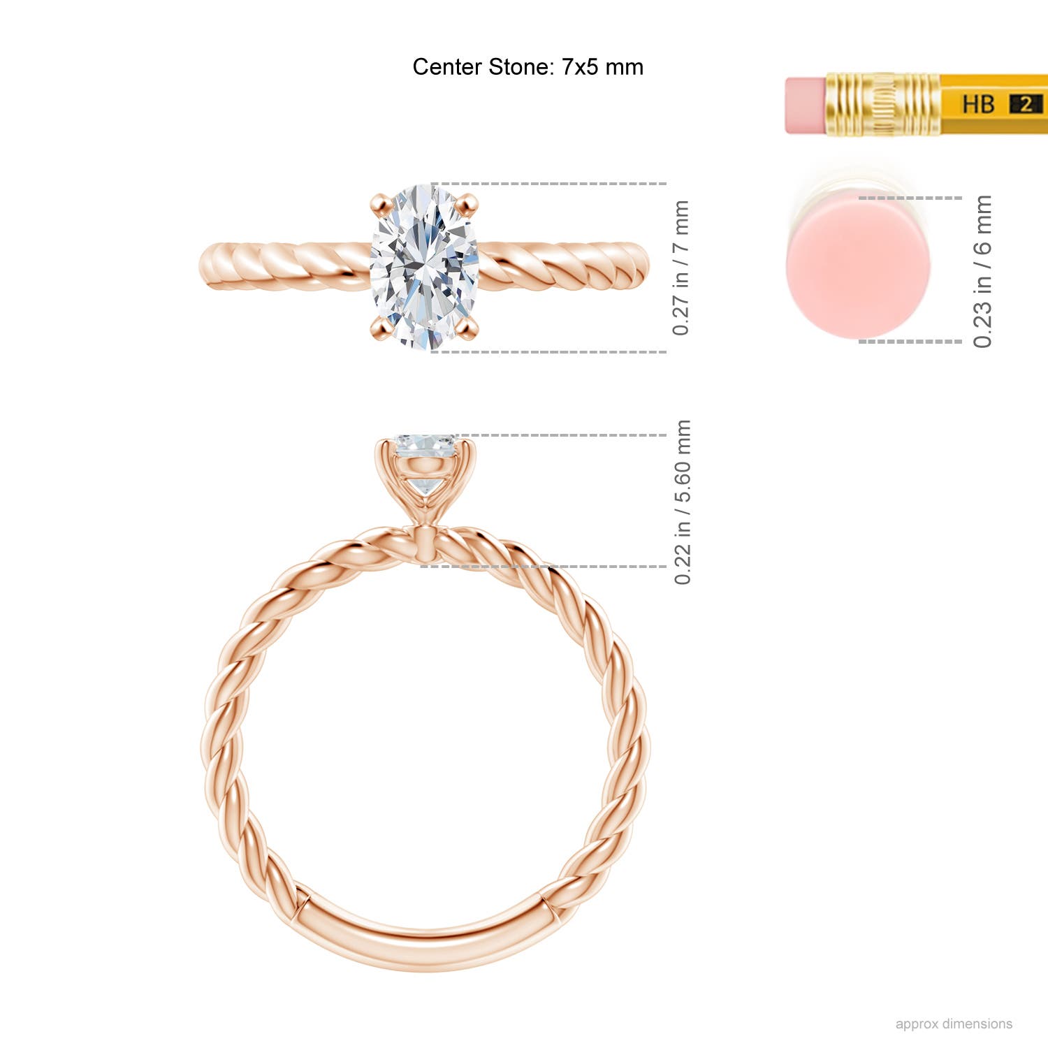 G, VS2 / 0.76 CT / 14 KT Rose Gold