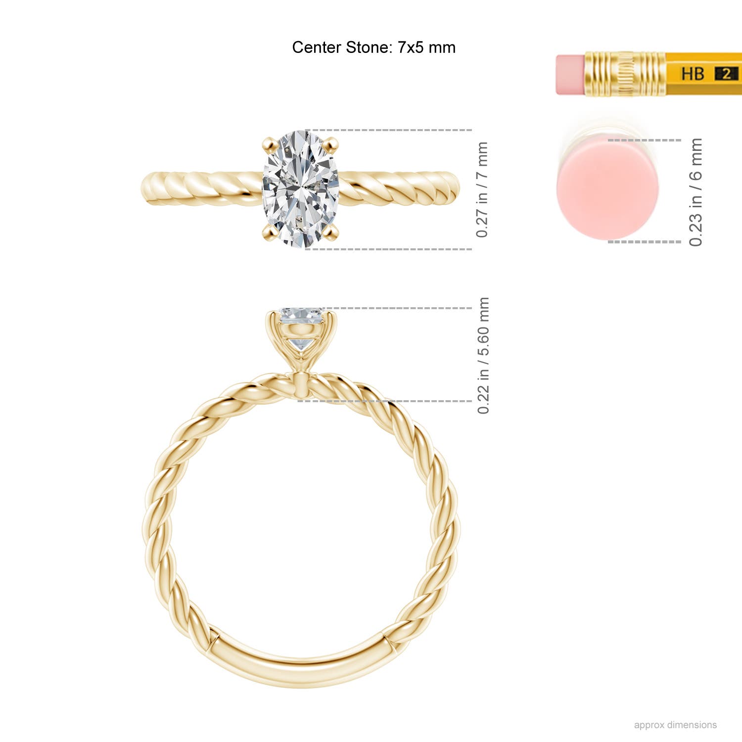 H, SI2 / 0.76 CT / 14 KT Yellow Gold