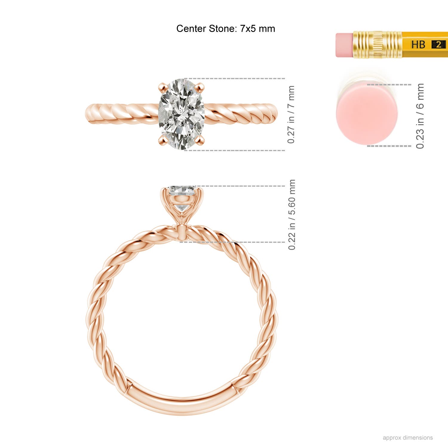 K, I3 / 0.76 CT / 14 KT Rose Gold