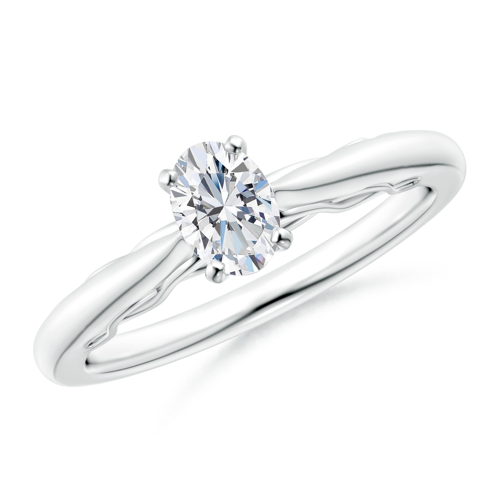 6x4mm GVS2 Oval Diamond Solitaire Infinity Engagement Ring in White Gold