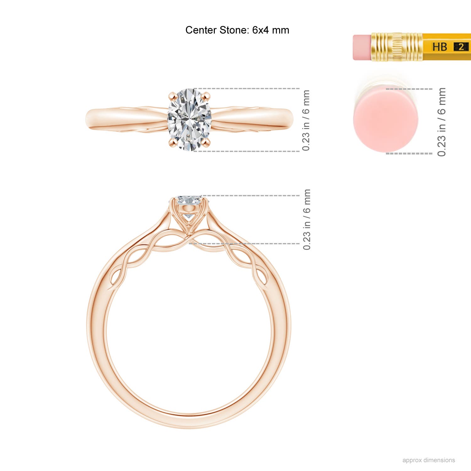 H, SI2 / 0.43 CT / 14 KT Rose Gold