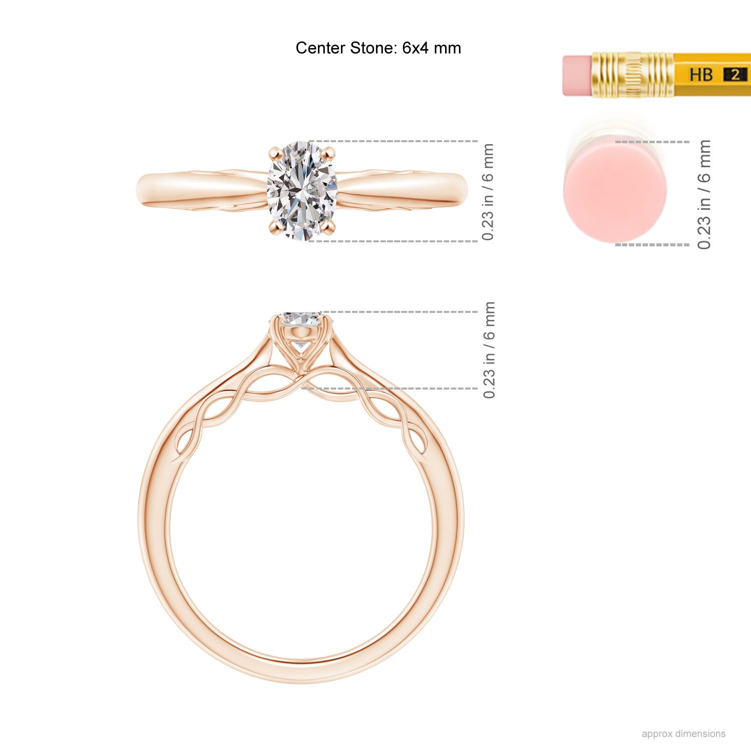 I-J, I1-I2 / 0.43 CT / 14 KT Rose Gold