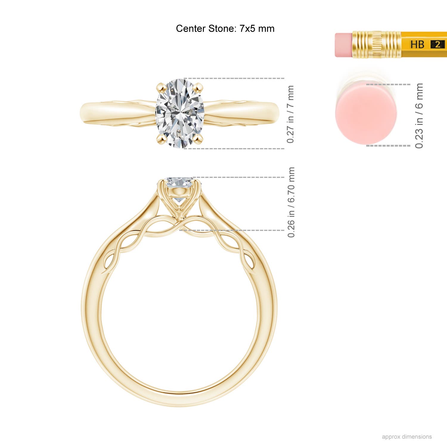 H, SI2 / 0.76 CT / 14 KT Yellow Gold