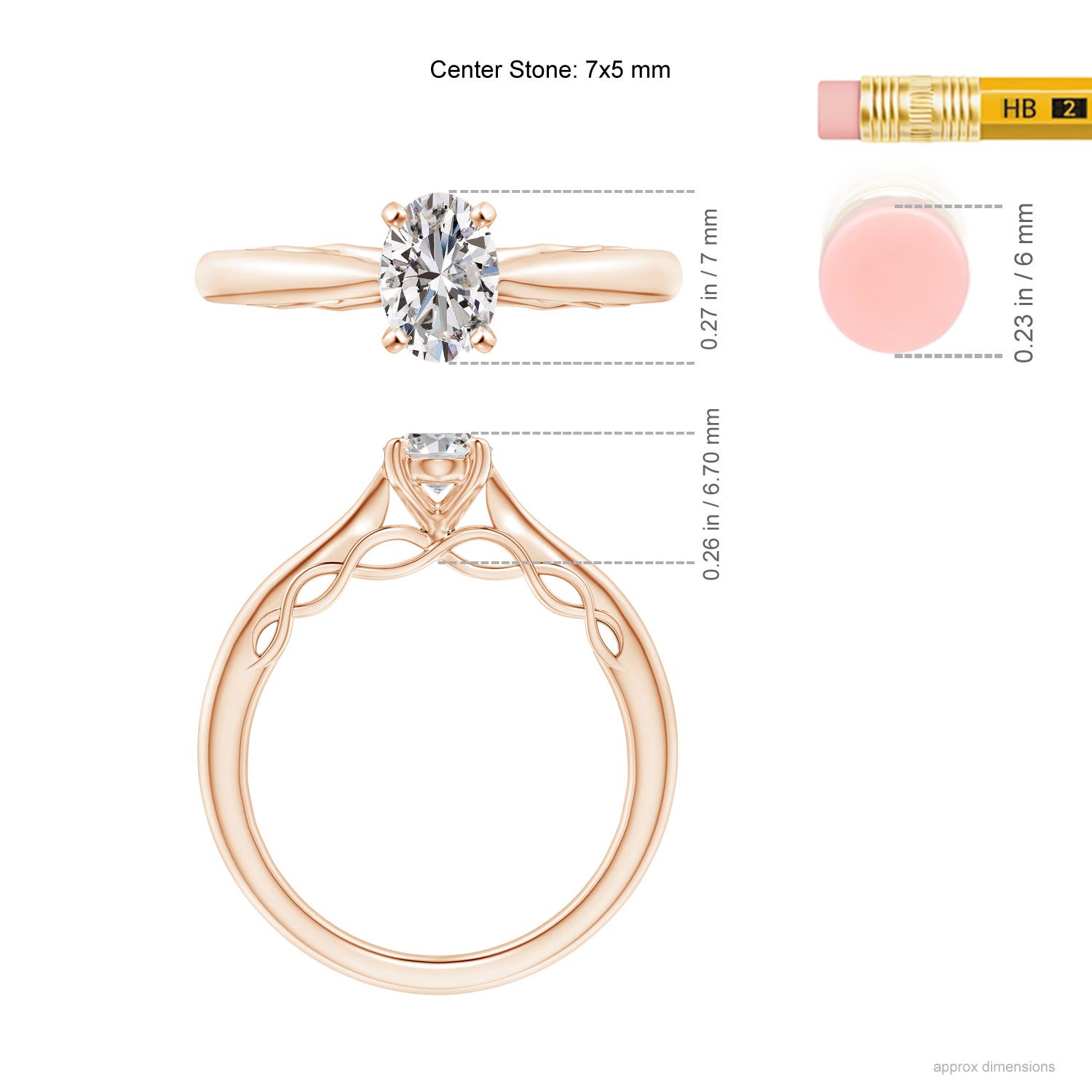 I-J, I1-I2 / 0.76 CT / 14 KT Rose Gold