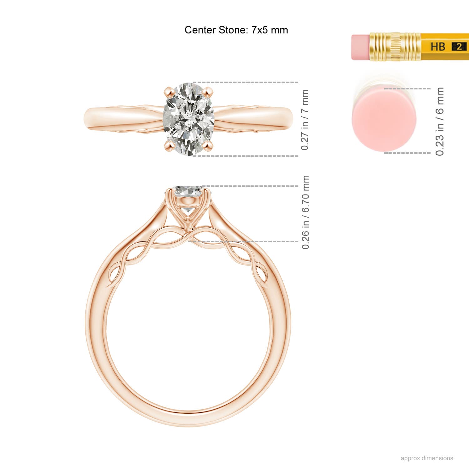 K, I3 / 0.76 CT / 14 KT Rose Gold