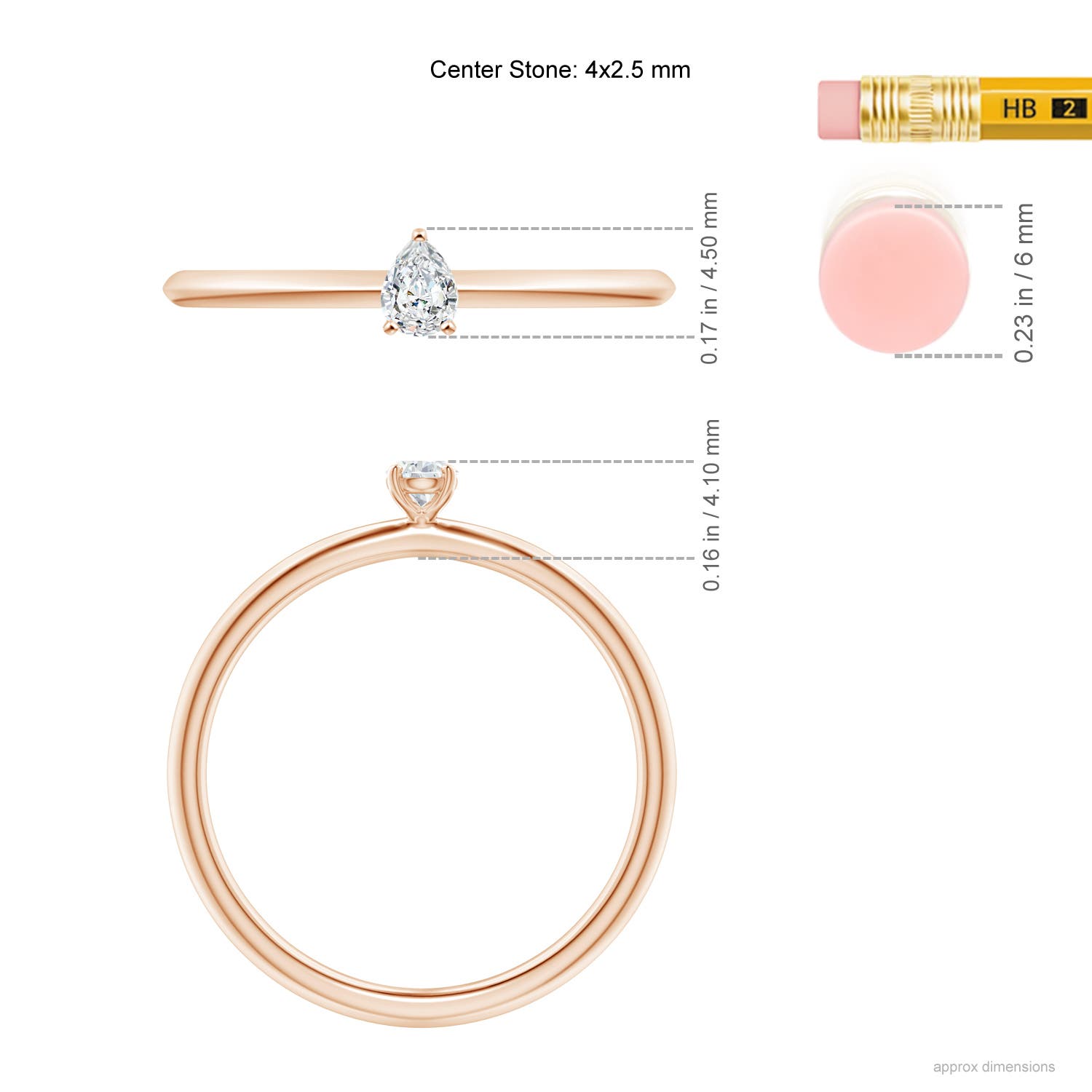 G, VS2 / 0.18 CT / 14 KT Rose Gold